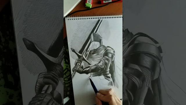 Dark Souls 3 Lothric Knight sketch drawing - Just progress