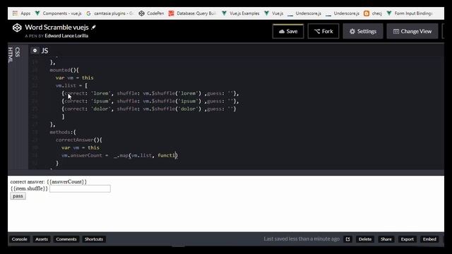 Word Scramble vuejs смотреть онлайн