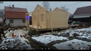 Каркасный дом 6х6 в Лесколово за 16 минут под ключ.