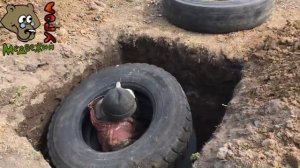 Септик из покрышек - часть 1