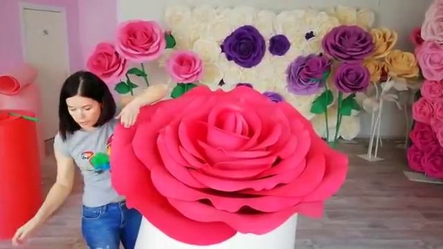 Метровая роза из фоамирана на заказ. РАБОЧИЕ МОМЕНТЫ В СТУДИИ БОЛЬШИХ ЦВЕТОВ ОЛЬГИ ОЛЬНЕВОЙ смотреть онлайн