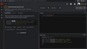 CodeWars || Extract the domain name from a URL || JavaScript || Code Challenge