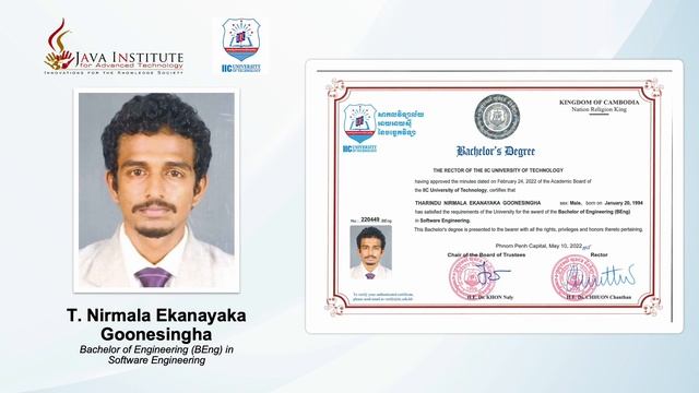 IIC University | (B Eng) in Software Engineering | Java Institute for Advanced Technology | ICBM смотреть онлайн