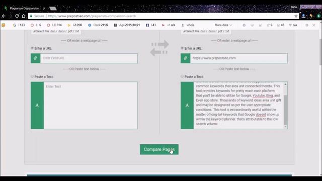 Plagiarism Comparison: check similarity in two documents смотреть онлайн