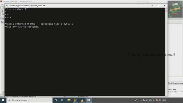 #2 Half Pyramid Star Pattern in C++ | Left Triangle Star Pattern | C++ Programming | program demo