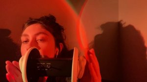 ASMR tongue flutters and swirls on the 3DIO with ear tapping ("RAWR" and "snake")