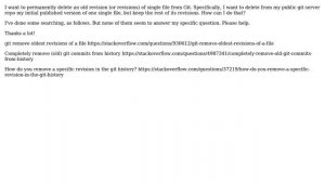Removing commited versions from git history