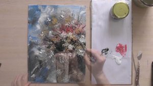 Рисуем цветы акрилом. Зимний букет.