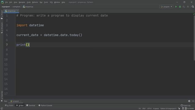Current Date In Python | Solutions For Python 100 Exercises | Program12 | CodingFacts