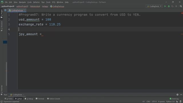 Currency Converter | Program 87 | Solutions For Python 100 Exercises | CodingFacts