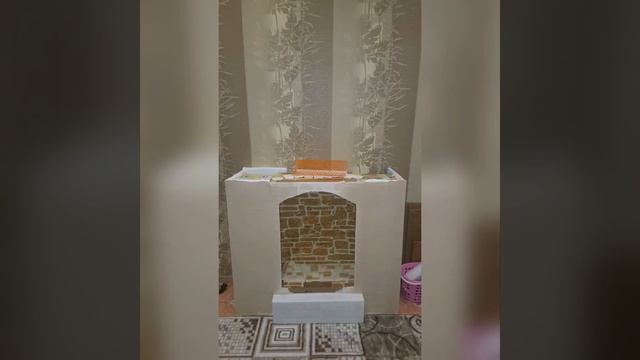 Камин своими руками из коробок и пенопласта/DIY fireplace made of boxes and polystyrene смотреть онлайн