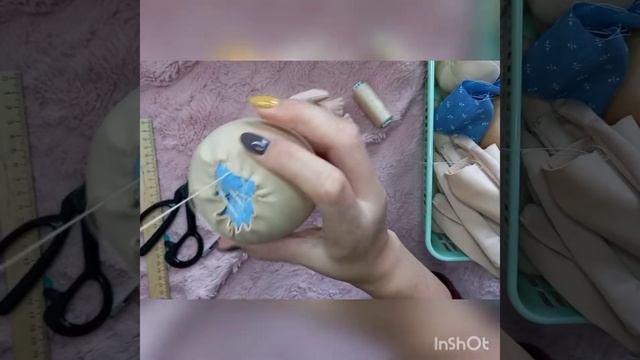 пришиваем голову кукле! #текстильнаякукла