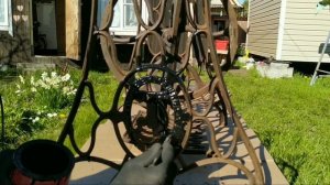 Мангал из швейной машинки.