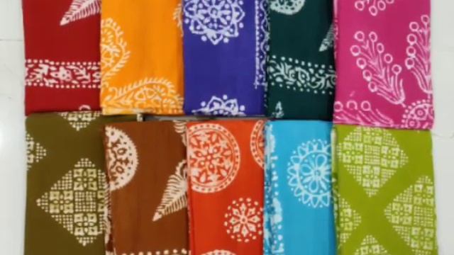 Hand Batik print Dress Materials Nighty Bedsheets смотреть онлайн