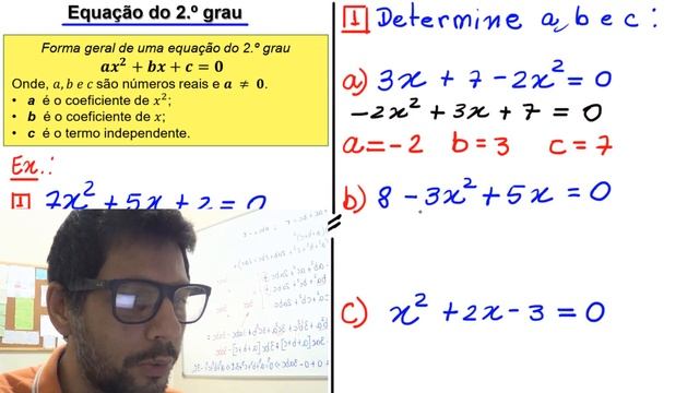 Aula 01 Equação do 2 grau introdução determine os coeficientes a b e c смотреть онлайн