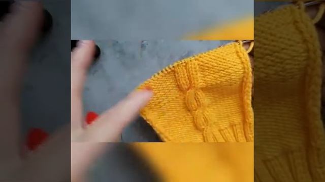 Коса спицами с изнаночными петлями по центру