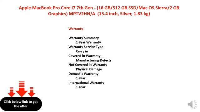 Apple MacBook Pro Core i7 7th Gen - (16 GB/512 GB SSD/Mac OS Sierra/2 GB Graphics) MPTV2HN/A смотреть онлайн