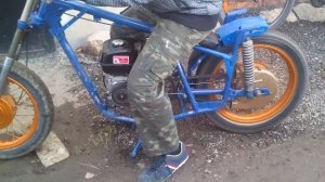 Самодельный мотоцикл с мотором от мотоблока и рамой советского ИЖа