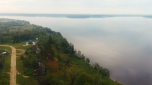 Столпино - село на берегу Волги в Костромской области с высоты