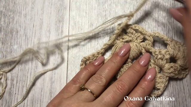 ?Узор для шали крючком. Простой узор из  двух  рядов. Вязание для новичков?