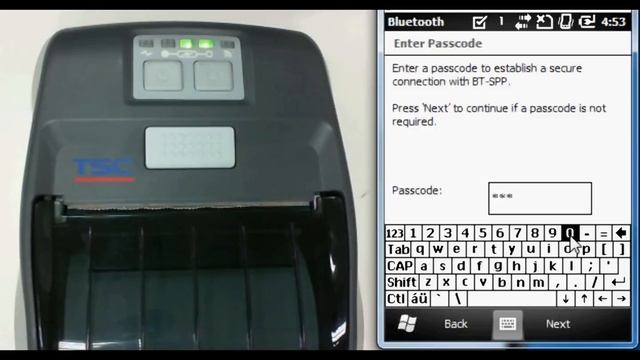 TSC Alpha-3R: Pair WinCE handheld device and printer