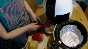 Перцы фаршированные в аэрогриле GFGRIL. Диетические перцы с куриным фаршем и гречкой.