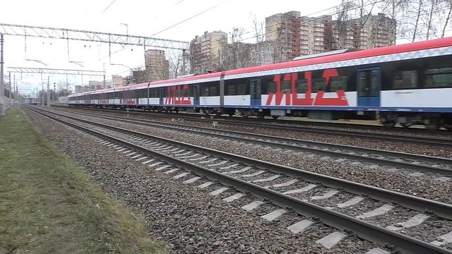 Эл.-поезд ЭГЭ2Тв-005 "Иволга 3.0" (аренда ЦППК) поезд №7307/7308 Ипподром - Зеленоград-Крюково. смотреть онлайн