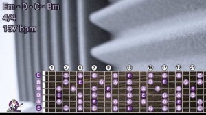 Metal Backing Track E Minor Melodic 4/4 - 137bpm Em