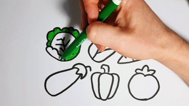 Drawing Vegetables Easy For Children | Рисуем овощи легко для детей смотреть онлайн