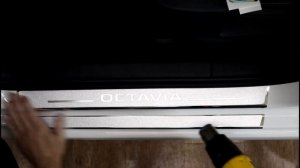 Наклейки на пороги  Skoda Octavia 3 #наклейки от #style45