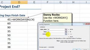 Calculate the Days Worked on a Project in Excel