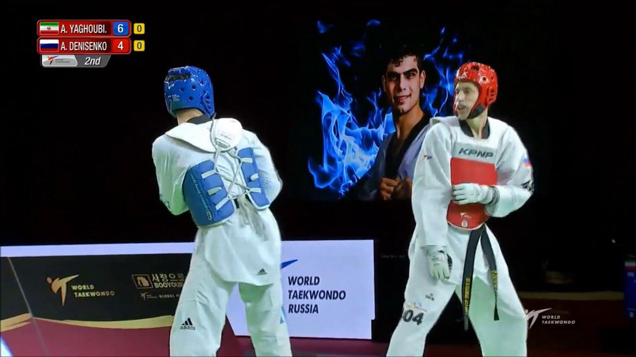 World Taekwondo Grand-Prix Moscow 2018. M - 68. Полуфинал. YAGHOUBIJOUYBARI-DENISENKO.