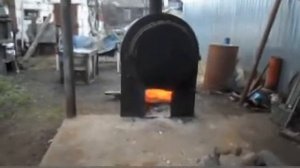 печь углевыжигательная - выжигание угля за 3,5 часа, рабочий режим