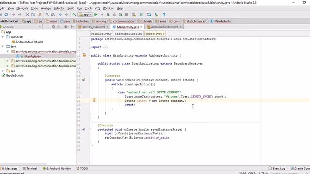 Android - Static Broadcast Receivers смотреть онлайн