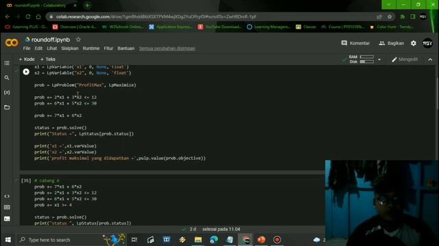 Tugas 2 Teknik Optimalisasi (Round Off Method & Branch Algorithm) смотреть онлайн