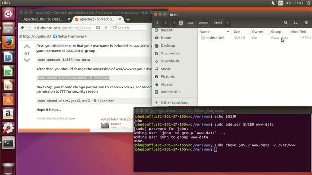 How to set permissions after install LAMP on Ubuntu 17.04 for development смотреть онлайн