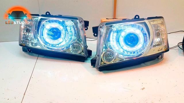 Nissan Patrol Y61 тюнинг комплект фар светодиодный смотреть онлайн
