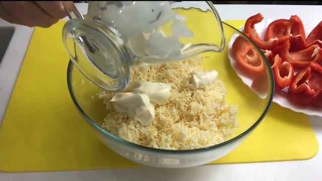 Лучшая закуска ПЕРЕЦ фаршированный сыром и чесноком.  Рецепт.