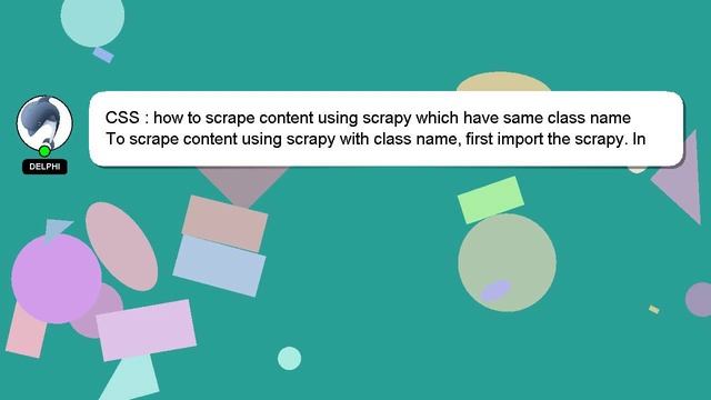 CSS : how to scrape content using scrapy which have same class name смотреть онлайн