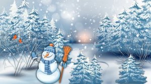 ФУТАЖ  ЗИМА СНЕГОВИК  для детского слайд шоу