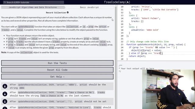 freeCodeCamp Record Collection Challenge JavaScript
