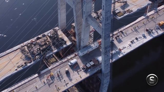 Запорожский вантовый мост. Продолжается процесс навески вант. Обзор строительства запорожского мост