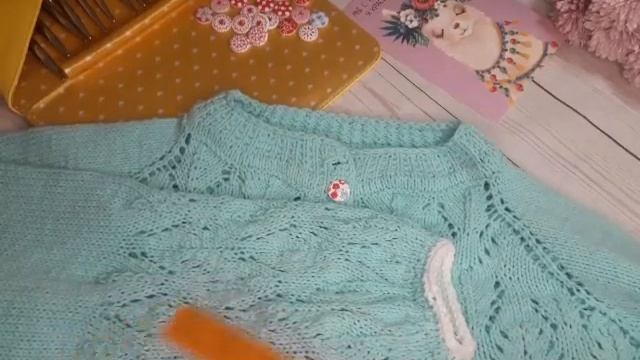 #ВЯЗАНИЕ Кофта из хлопка "Завтрак на траве".