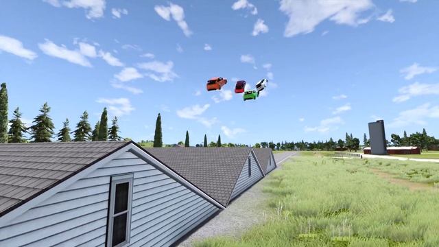 Cars vs Rooftop Barrier - BeamNG. Drive смотреть онлайн