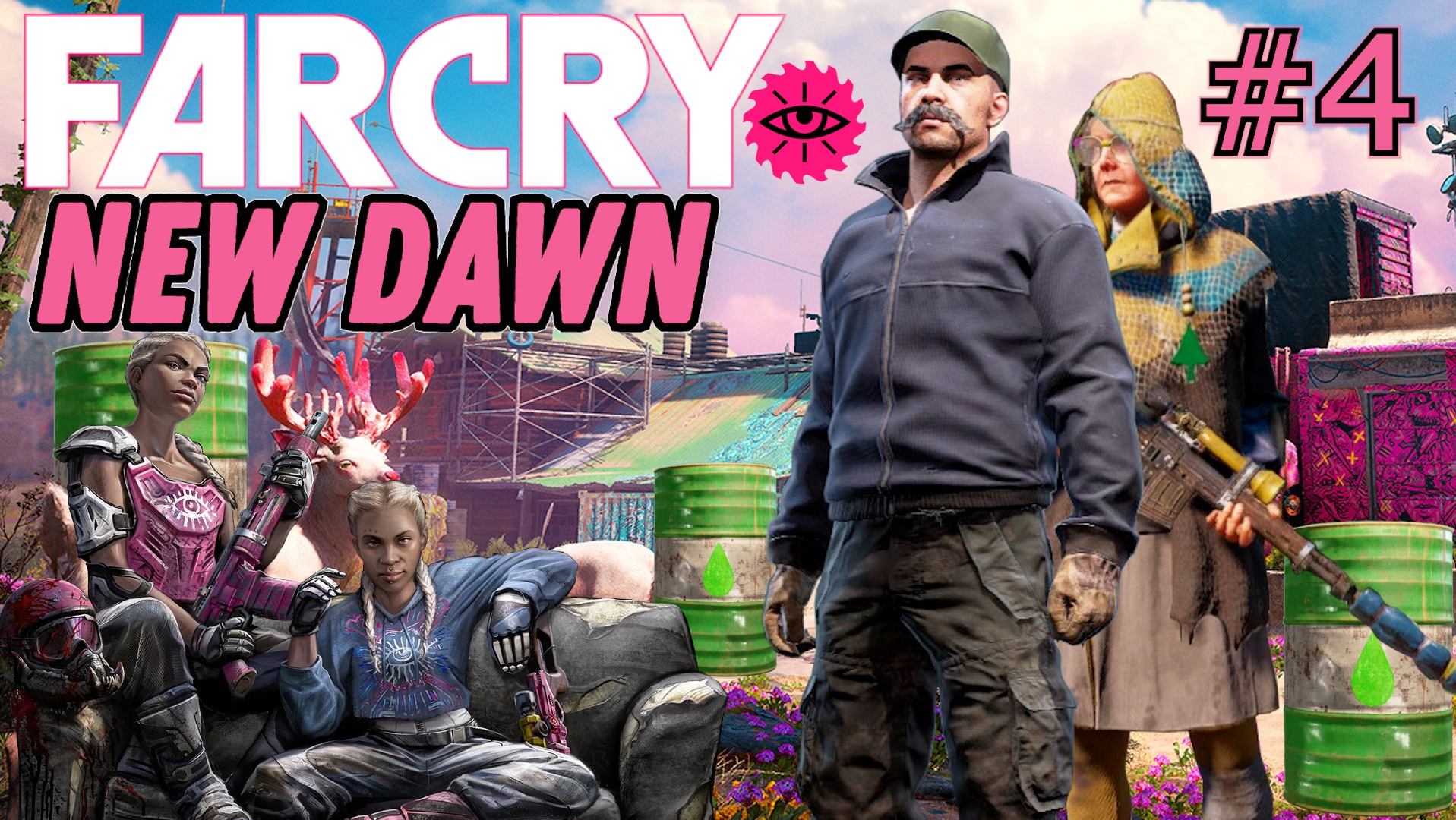 УСАЧ И БАБУЛЯ ПРОТИВ РЕЙДЕРОВ. FAR CRY NEW DAWN НИК РАЙ. АКУЛА. ГОРАЦИО. ХЁРК. ДЖИНА ГУЭРРА.