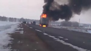 Пожар на трассе новичиха.