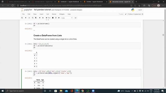 Pandas Tutorial Part 2 :Introduction of Pandas's DataFrame : Create DataFrame