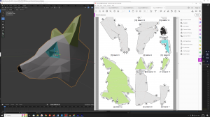 ЛОУПОЛИ ЛИСА РАЗВЁРТКА в Blender 3D в формат PaperModel