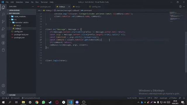 Daha da Ayrıntılı Discord | Js dersleri Bölüm 2 \n Command Handler ...