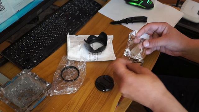 Бленда (пластиковая),Ув фильтр,Крышка для объектива 55. смотреть онлайн